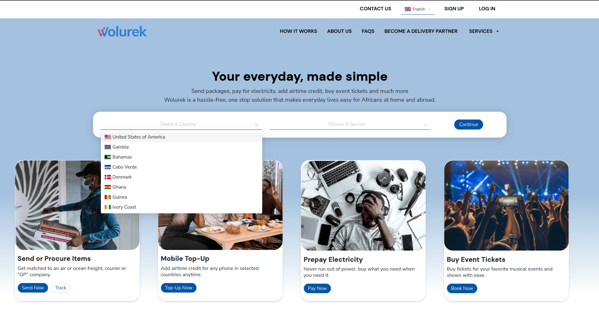 Screenshot of the Wolurek website